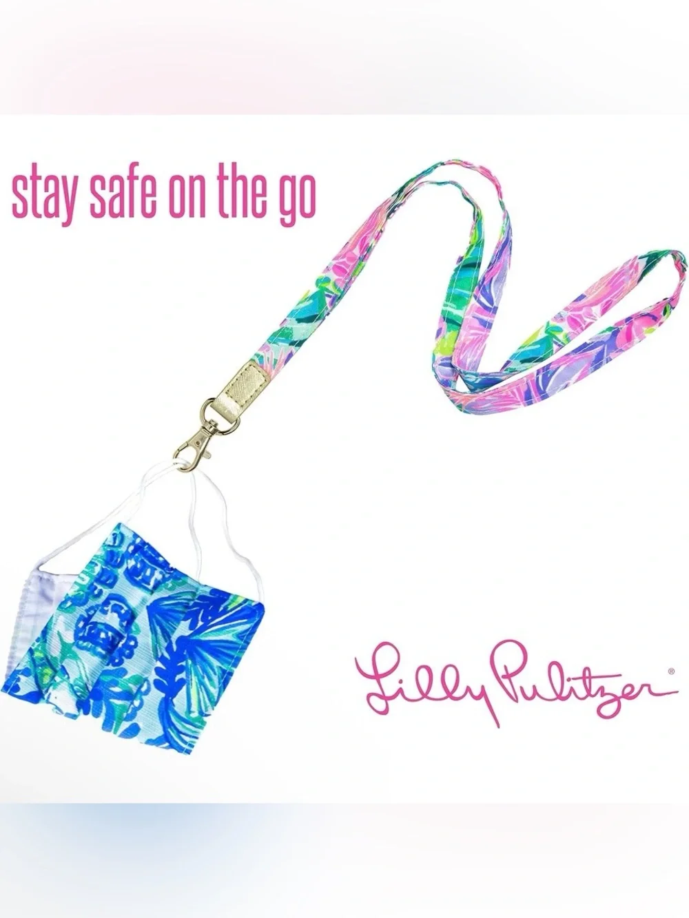 Lilly Pulitzer Cute Lanyard for ID Badges and Keys, Womens Lanyard Keychain